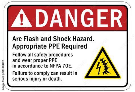 Arc Flash Hazard Sign And Labels Arc Flash And Shock Hazard