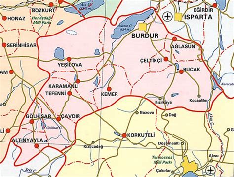 Burdur Map Turkey