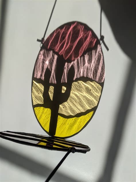 Desert Sunset Stained Glass Suncatcher Etsy