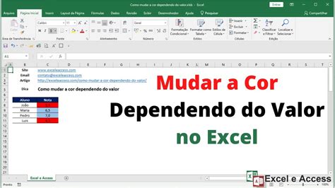 Como Mudar A Cor Dependendo Do Valor No Excel Youtube