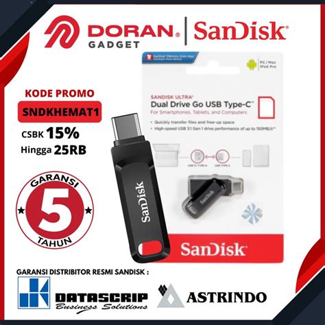 Jual Sandisk Ultra Dual Drive Go Usb Type C Flashdisk 128gb Sdddc3 128 Gb Jakarta Pusat