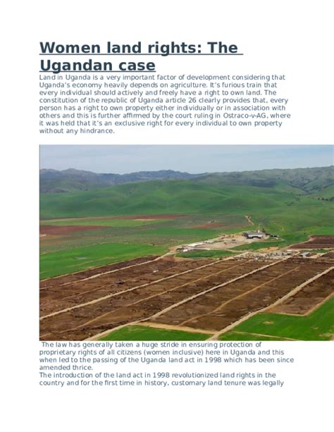 Doc Women Land Rights The Ugandan Case Derrick Araali