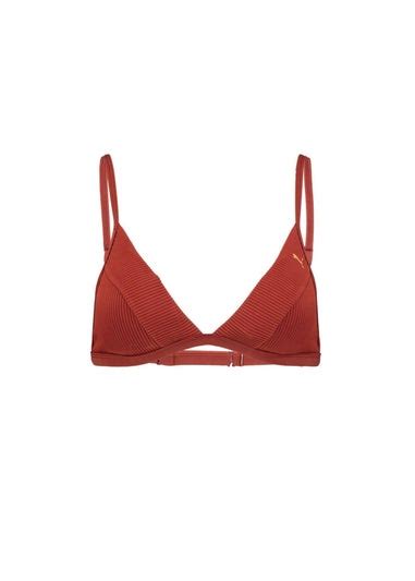 Puma Brown Triangle Ribbed Bikini Top Matalan