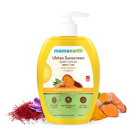 Mamaearth Ubtan Sunscreen Body Lotion Spf 30 With Turmeric And Saffron