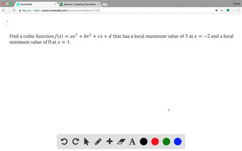 SOLVED Find A Cubic Function F X Ax 3 Bx 2 Cx D That Has A