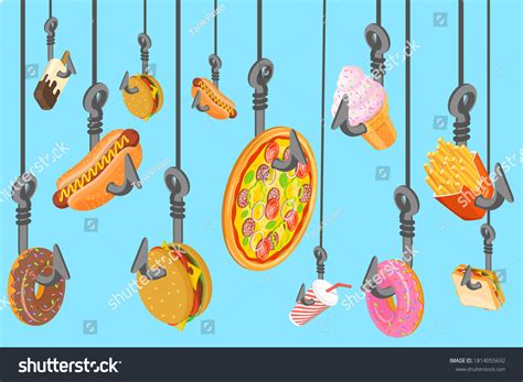 Fast Food Addiction Harmful Effects Junk Stock Vector Royalty Free