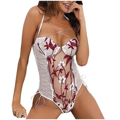 Odeerbi Women S Lingerie Bodysuit Set Teddy Lingeries Valentine S