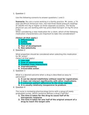 Comprehensive HESI Pharmacology Exam Test Bank 2024 2025 Complete