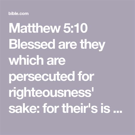 Matthew 5 10 Blessed Are They Which Are Persecuted For Righteousness