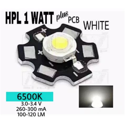 Jual LAMPU LED HPL HIGH POWER LED DIY 1 WATT PUTIH 6500K AQUARIUM