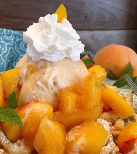 Peaches And Cream Funnel Cake Norine S Nest