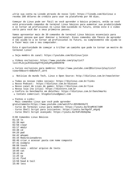 30 Comandos Do Terminal Linux BÁsicos Que Você Precisa Saber Para Ser Um Hacker Descrição