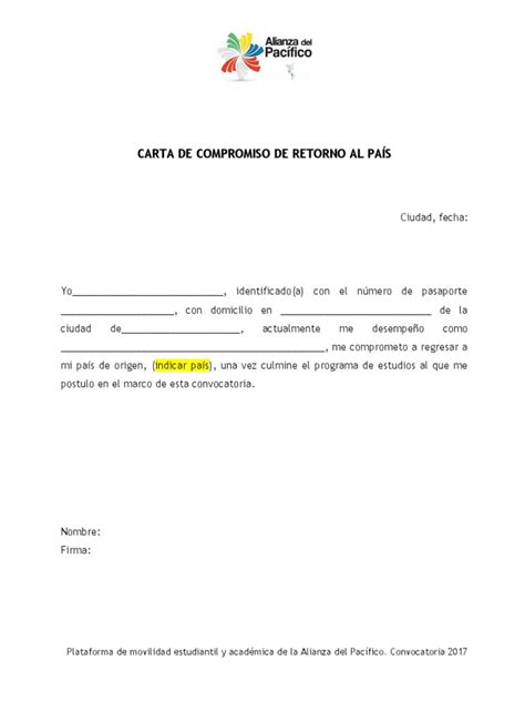 Anexo Carta De Compromiso De Retorno 1