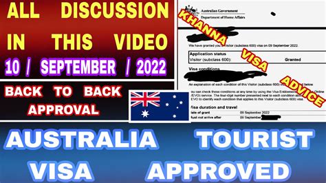 Australia Tourist Visa Approval Subclass 600 Australia Visa Update