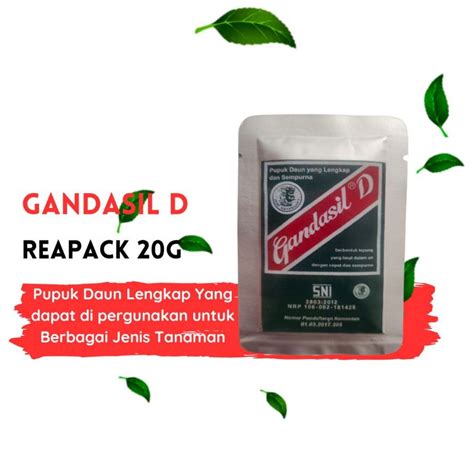 Jual PUPUK DAUN GANDASIL 20 GRAM KEMASAN REAPACK Shopee Indonesia