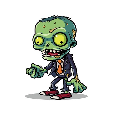 Undead Fun Cartoon Lively Zombie Character Illustration Spooky