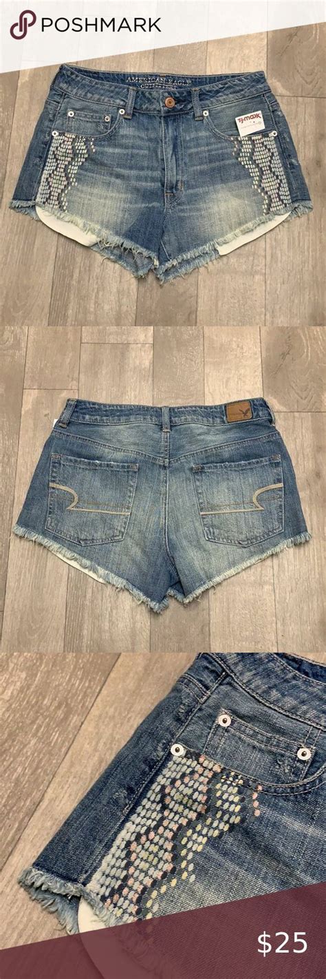 Womens Nwt American Eagle Hi Rise Festival Jean Short Shorts Short