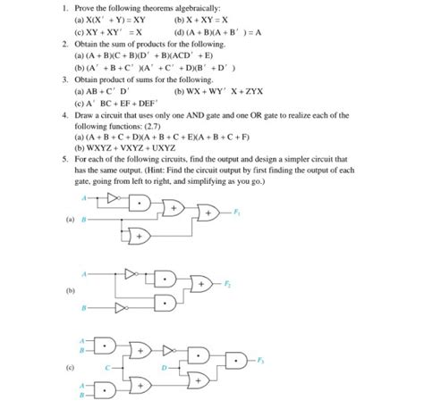 Solved Prove The Following Theorems Algebraically A Chegg