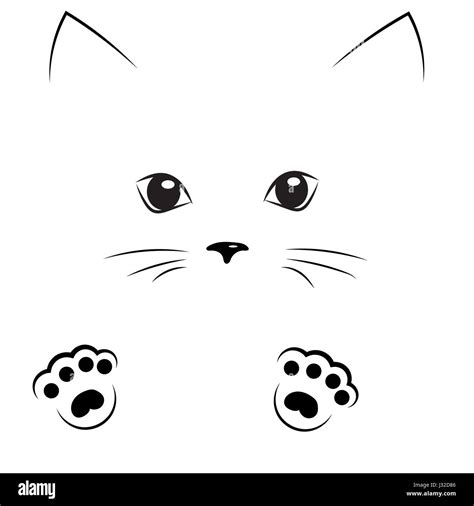 Cat Face Outline Drawing