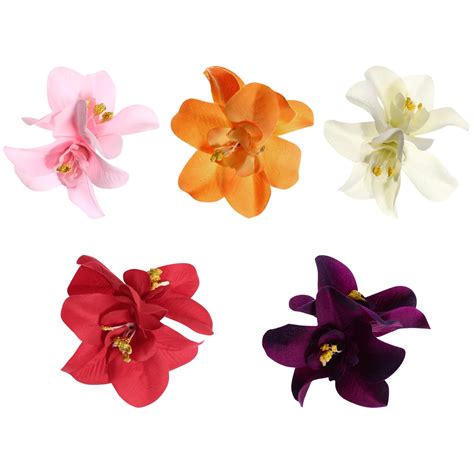 Eease Chiffon Flower Hair Clips 5pcs Boho Alligator Wedding Accessory