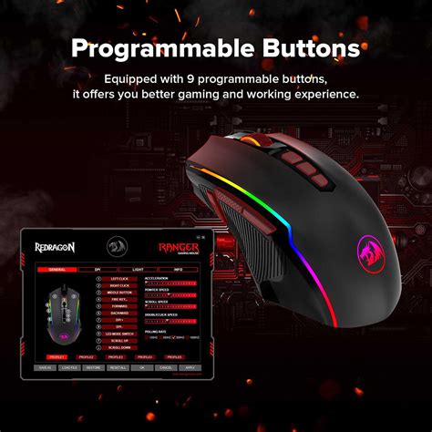 New Redragon M910 Ks Ranger Lite Rgb 2 4g Wireless Wired Dual Modes Gaming Mouse 8000 Dpi With