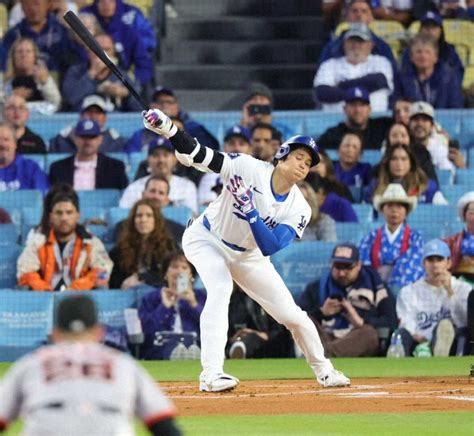 大谷翔平 ジャイアンツ戦第1打席は空振り三振 開幕からの自己ワーストノーアーチは38打席に― スポニチ Sponichi Annex 野球