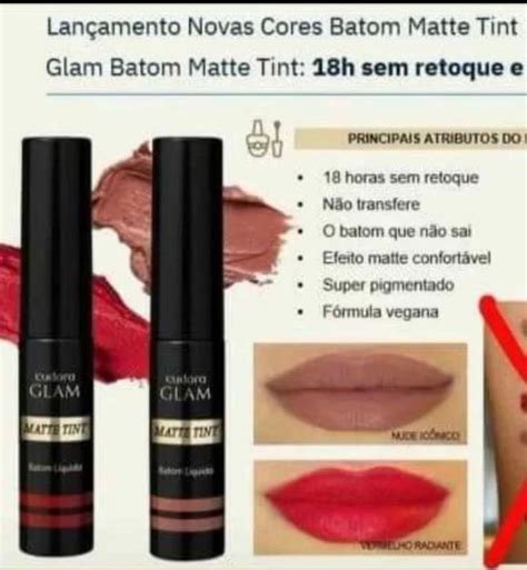 Kit batons matte tint vermelho radiante Nude icônico Eudora Batom