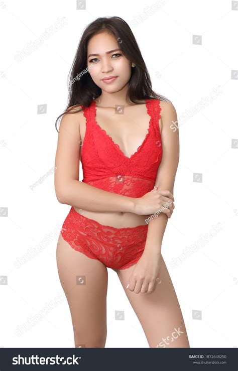 Sexy Asian Woman Red Bikini On Stock Photo Edit Now 1872648250