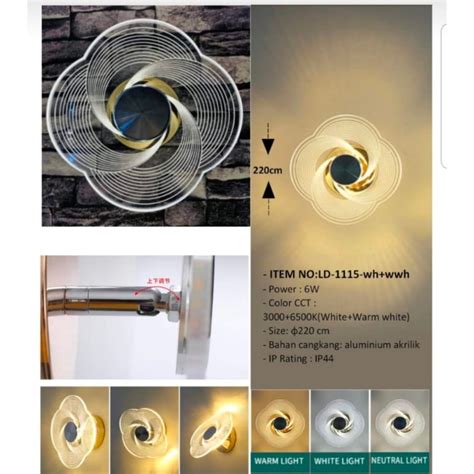jual ampu dinding led hias bentuk bunga  cahaya kuning putih ld
