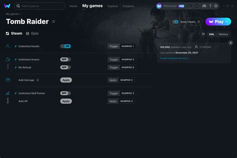 Tomb Raider Cheats And Trainers For Pc Wemod