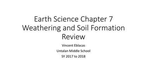 Ppt Earth Science Chapter Weathering And Soil Formation Review