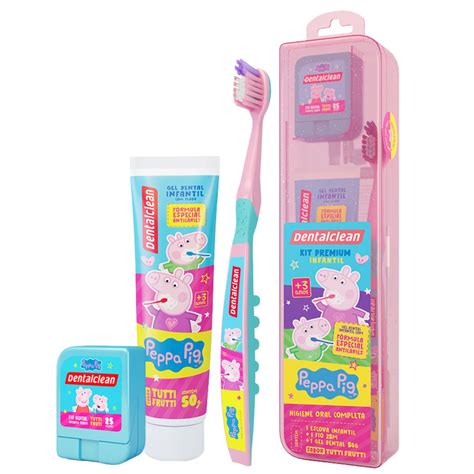 Kit Peppa Pig Escova De Dente Fio Dental M Gel Dental G