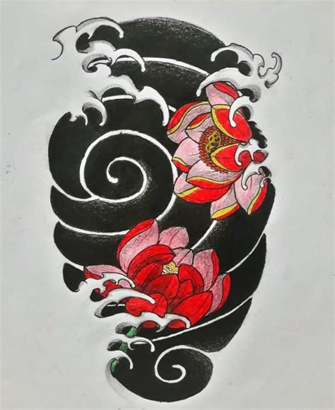 Lóthus Nuvem Oriental Ondas Orientais Ideias De Tatuagem Tatuagem