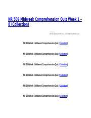 NR 509 Midweek Comprehension Quiz Week 1 8 Bundle Docx NR 509