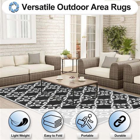 Snapklik OutdoorLines Outdoor Reversible Rugs For Patio 6x9 Ft