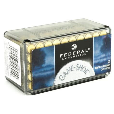 Rds Of Federal Game Shok Wmr Ammo Grain Jacketed Hollow Point