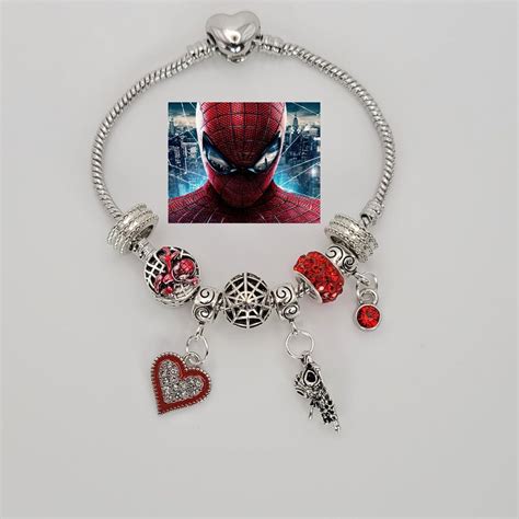 Spiderman Charm Bracelet Spiderman Silver Charm Bracelet Spiderman