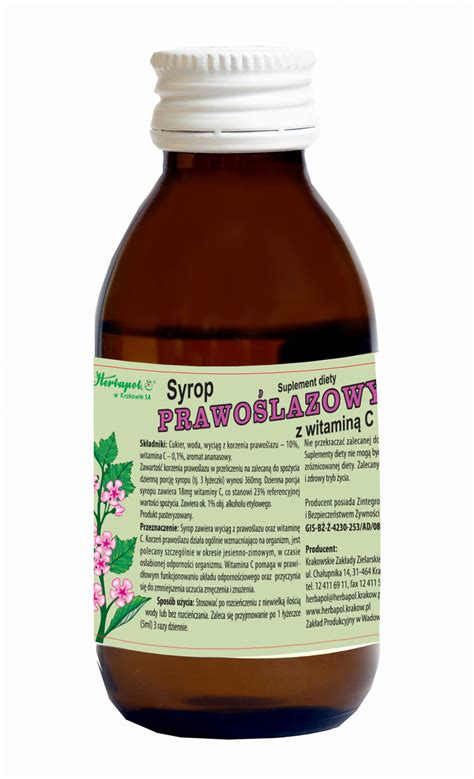 Syrop prawoślazowy z witaminą c 100 ml Herbapol Kraków