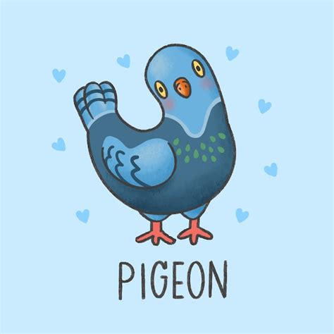 Premium Vector | Pigeon bird cartoon hand drawn style