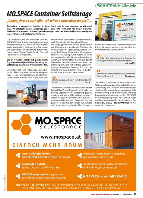 Der Wohntraum Lifestyle Bericht über Mospace Selfstorage