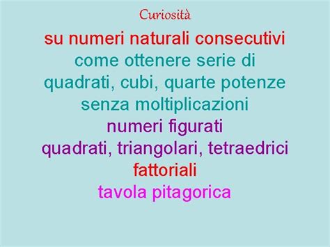 Curiosit Su Numeri Naturali Consecutivi Come Ottenere Serie