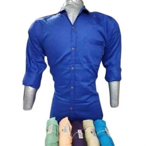 Casual Wear Collar Neck Mens Plain Cotton Shirt Machine And Hand Wash