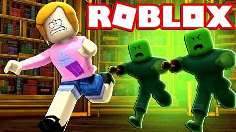 Roblox Escape The Zombie At The Library Obby Youtube