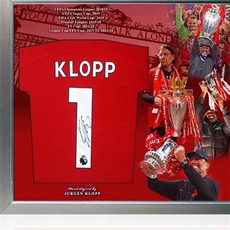 Jurgen Klopps Liverpool Signed And Framed Shirt Charitystars