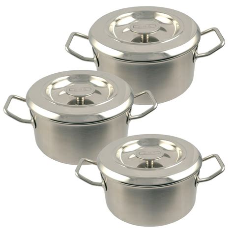 Aga Cookshop Stainless Steel 3 Piece Casserole Set Diss Ironworks