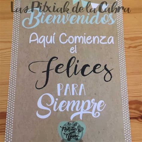 Cartel Bienvenidos Boda Las Pitxiak De La Cabra