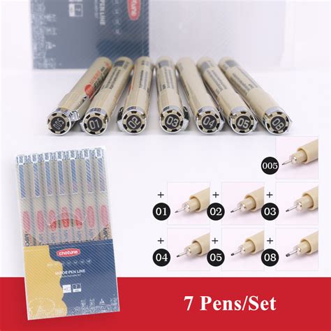 Conjunto de Canetas Micron Fineliner Pretas para Escrita Esboço