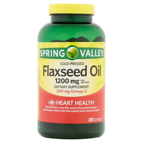 Spring Valley Flaxseed Oil Softgels Mg Count Walmart