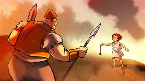 1 Samuel 17 David Fights Goliath Kids Bible Story