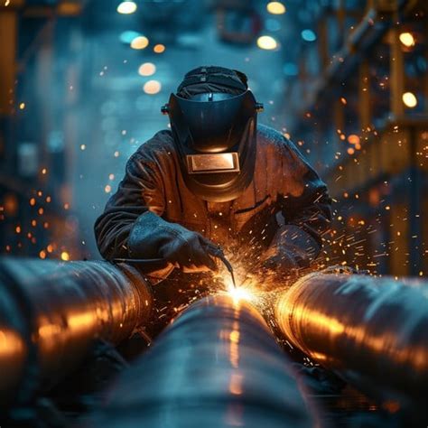 intense welding work image welding sparks industry